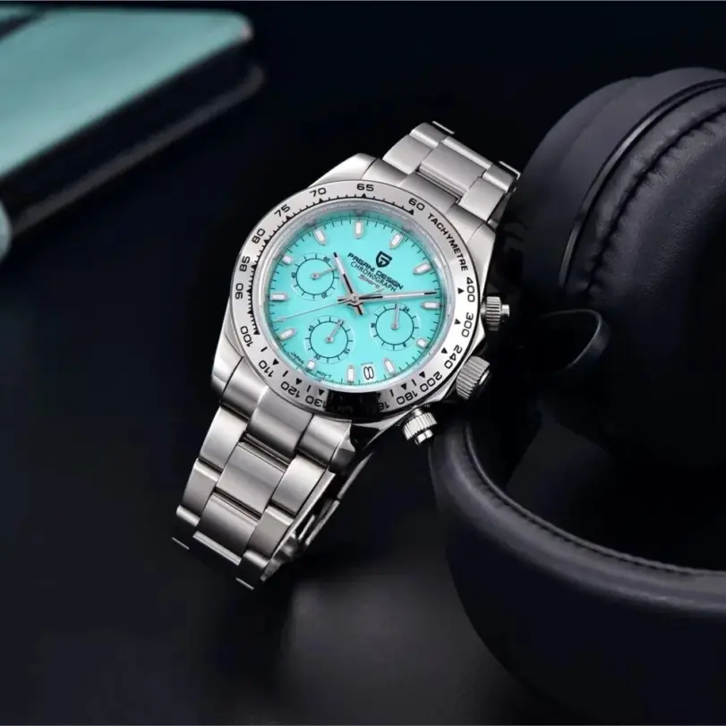 PAGANI DESIGN, nuevo Reloj de pulsera de cuarzo con bisel de acero inoxidable para Hombre, cronógrafo de cristal de zafiro de lujo, Reloj VK63 para Hombre 3