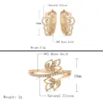 Kinel moda novedosa 585 anillo de oro rosa pendientes conjuntos de moda circón Natural pendientes para las mujeres de alta calidad diario conjunto de joyería delicada 2 Kinel moda novedosa 585 anillo de oro rosa pendientes conjuntos de moda circón Natural pendientes para las mujeres de alta calidad diario conjunto de joyería delicada 2