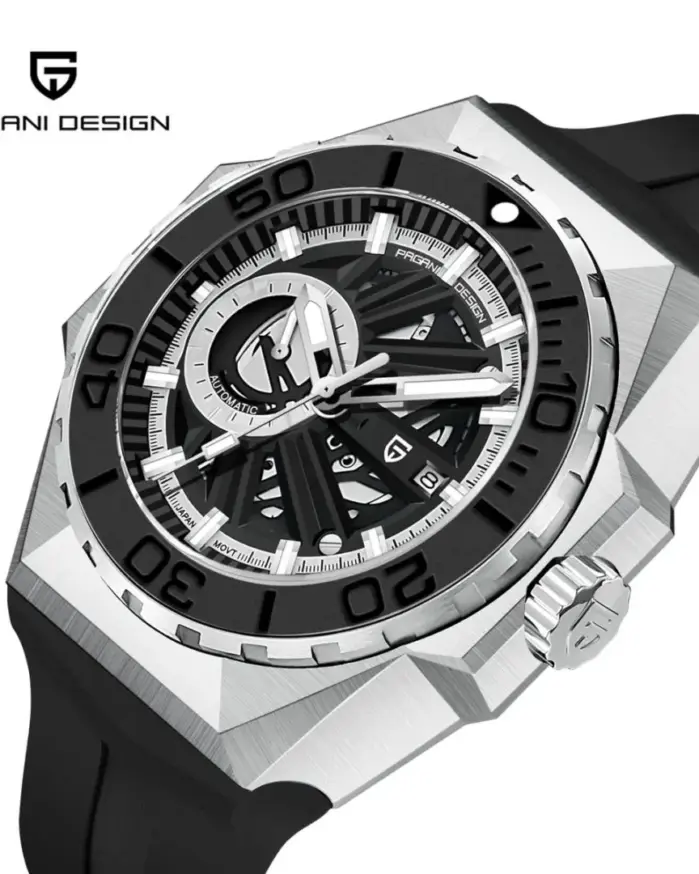 PAGANI DESIGN nuevo Reloj mecánico esqueleto para Hombre MIYOTA 8217 movimiento Reloj automático de lujo para Hombre 100M Reloj impermeable para Hombre 1