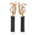 Kinel-pendientes de gota de circón Natural para mujer, aretes largos y cuadrados, Color oro rosa, alta calidad, joyería fina diaria, 585 6