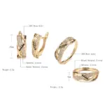 Kinel-Conjunto de anillos y pendientes de circonita Natural para mujer, aretes de oro rosa 585 con Cruz geométrica, conjuntos de joyería Vintage 2 Kinel-Conjunto de anillos y pendientes de circonita Natural para mujer, aretes de oro rosa 585 con Cruz geométrica, conjuntos de joyería Vintage 2