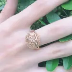 Kinel-Conjunto de pendientes y anillos para mujer, aretes con patrón hueco de oro rosa, moda étnica, conjunto de joyería para boda, 585 5