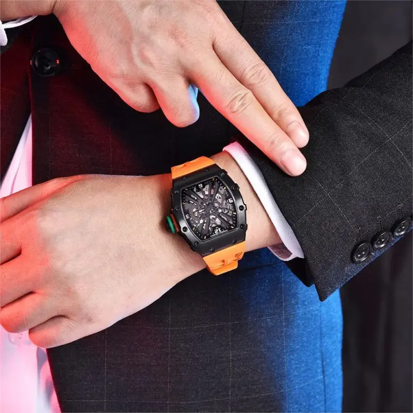 PAGANI DESIGN PD1738 relojes de cuarzo para hombre 42MM VH65 caja negra zafiro acero inoxidable 50M reloj de pulsera resistente al agua para hombre 3