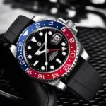 Reloj PAGANI DESIGN GMT de 40mm para hombre, relojes mecánicos clásicos de lujo, reloj deportivo de acero inoxidable resistente al agua, reloj de pulsera automático 1