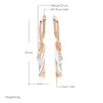 Kinel-pendientes colgantes huecos geométricos, chapado en oro rosa y plata 585, joyería fina diaria para boda, regalo 2