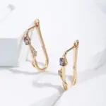Kinel-pendientes largos de oro rosa 585 para niña, aretes de circón Natural, joyería de lujo, accesorios de temperamento, 2022 4