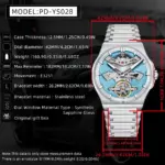 PAGANI DESIGN YS028 Tourbillon Reloj para hombre Reloj de pulsera mecánico hueco con cristal de zafiro Reloj automático resistente al agua de acero inoxidable 2 PAGANI DESIGN YS028 Tourbillon Reloj para hombre Reloj de pulsera mecánico hueco con cristal de zafiro Reloj automático resistente al agua de acero inoxidable 2