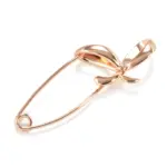 Kinel-broche de oro rosa para mujer, joyería de boda creativa única con lazo de Metal hueco, broche fino caliente, 585 1
