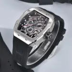 Reloj de pulsera PAGANI DESIGN YS012 para hombre, reloj de cuarzo con esqueleto, movimiento japonés TMI VH88, correa de silicona, cristal de zafiro, resistente al agua 4