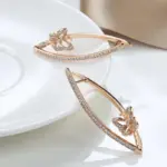 Kinel nueva moda pendientes de mariposa geométricos 2022 Micro incrustaciones de circón Natural 585 pendiente de gota larga de oro rosa joyería Vintage 5