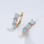 Kinel-pendientes de circonita Natural para mujer, aretes sexys de Color oro rosa, flor inusual, joyería exagerada para fiesta, 585 3