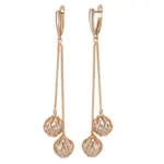 Kinel-pendientes largos con borlas para mujer, aretes colgantes a la moda, Color oro rosa 585, circonita Natural, joyería fina para uso diario, regalo de cristal 6