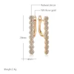 Pendientes largos Kinel geométricos repleto de circonita Natural para mujer, moda 585, pendiente de gota de Color oro rosa, joyería diaria de alta calidad 2
