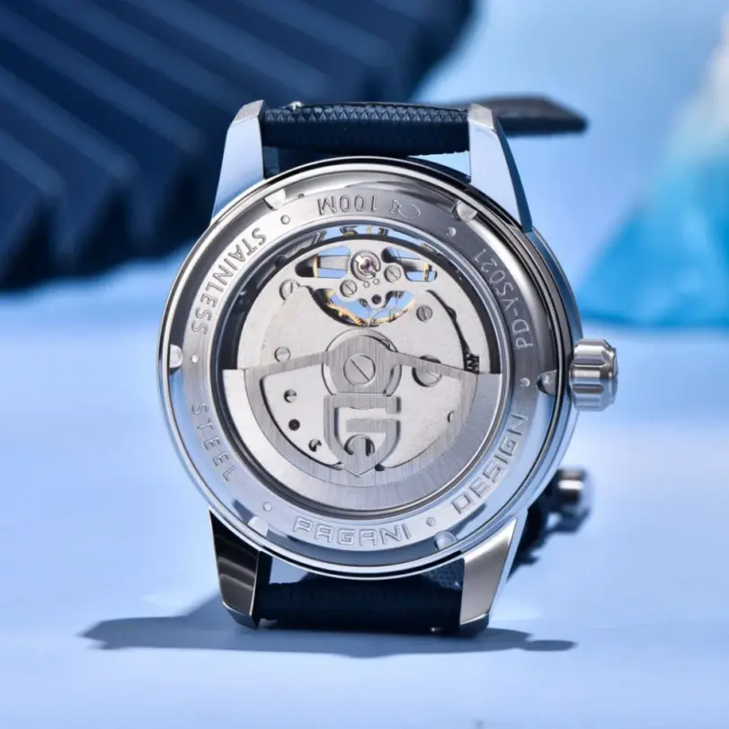 Reloj Mecánico Automático de Lujo Pagani Design PD-YS021, 41MM, para Hombre, Acero Inoxidable, Resistente al Agua 100m 4