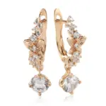 Kinel-pendientes de lujo de Color oro rosa 585, circonita Natural ostentosa, deslumbrante pendiente colgante de mariposa hueca, joyería fina para uso diario 6
