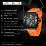 PAGANI DESIGN PD1738 relojes de cuarzo para hombre 42MM VH65 caja negra zafiro acero inoxidable 50M reloj de pulsera resistente al agua para hombre 2