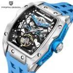 PAGANI DESIGN-relojes mecánicos con esqueleto hueco para hombre, 42MM, cristal de zafiro de lujo, automático, resistente al agua hasta 50M 1
