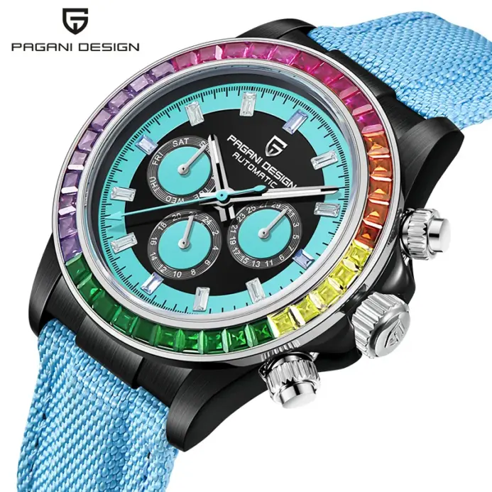 PAGANI DESIGN PD-1732 reloj mecánico automático 40MM V2 Rainbow Circle reloj de pulsera multifunción para hombre zafiro 100M resistente al agua 1
