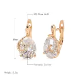 Kinel-pendientes de circonita Natural con forma de gota de agua caliente para mujer, Color oro rosa 585, joyería fina diaria para fiesta de boda y novia 2