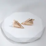 Kinel-pendientes colgantes brillantes para mujer, aretes triangulares simples de oro rosa 585, joyería fina diaria de alta calidad 4