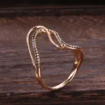 Kinel-Juego de anillos y pendientes de oro rosa 585 para mujer, conjunto de joyería de boda, Micro pavé, circonita Natural negra, anillo de dedo retorcido, novia 5