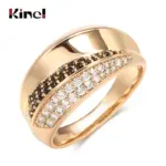 Anillos Kinel de circón blanco y negro Natural de lujo para mujer, cruz geométrica 585, oro rosa, joyería Vintage fina para fiesta de boda y uso diario 6 Anillos Kinel de circón blanco y negro Natural de lujo para mujer, cruz geométrica 585, oro rosa, joyería Vintage fina para fiesta de boda y uso diario 6