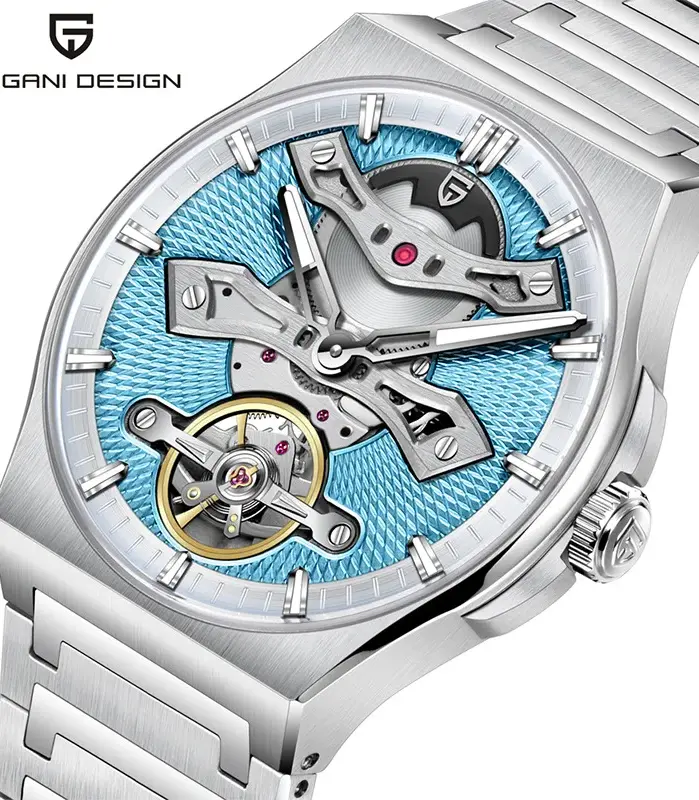 PAGANI DESIGN YS028 Tourbillon Reloj para hombre Reloj de pulsera mecánico hueco con cristal de zafiro Reloj automático resistente al agua de acero inoxidable 1