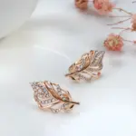 Kinel-Conjunto de pendientes y anillos de oro rosa 585, flor de circón Natural a la moda, pendiente Vintage, anillo, regalo, conjunto de joyería fina diaria 5 Kinel-Conjunto de pendientes y anillos de oro rosa 585, flor de circón Natural a la moda, pendiente Vintage, anillo, regalo, conjunto de joyería fina diaria 5