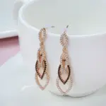 Kinel-pendientes largos de lujo para mujer, Color oro rosa 585, accesorios de circón Natural negro, joyería fina de boda Vintage para uso diario 3