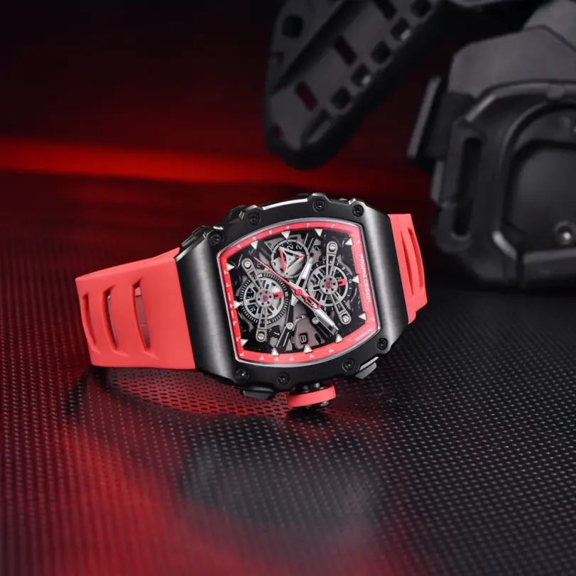 Reloj de Cuarzo PAGANI DESIGN 2026, Nuevo, 40MM, Diseño de Barril Hueco, Casual y Moderno para Hombre, con Cristal de Zafiro, Cronógrafo 4