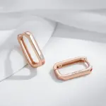 Kinel, moda novedosa, pendientes de aro cuadrados de oro rosa 585 brillantes para mujer, accesorios de circón Natural, joyería fina diaria de alta calidad 4
