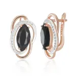 Kinel-pendientes colgantes de circonita Natural para mujer, inusuales, brillantes, negros, de lujo, Color oro rosa 585, joyería fina diaria para fiesta de boda 6