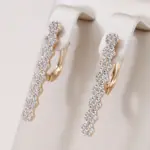 Pendientes largos Kinel geométricos repleto de circonita Natural para mujer, moda 585, pendiente de gota de Color oro rosa, joyería diaria de alta calidad 1