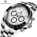Reloj de Pulsera PAGANI DESIGN PD-1644 para Hombre, Reloj de Cuarzo con Bisel de Cerámica, Movimiento Japonés VK63, Cristal de Zafiro, Resistente al Agua hasta 100 m, Cronógrafo 1