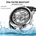 Marca PAGANI DESIGN, reloj dorado de cuero de moda para hombre, relojes mecánicos automáticos con esqueleto resistente al agua, caja Masculino 4
