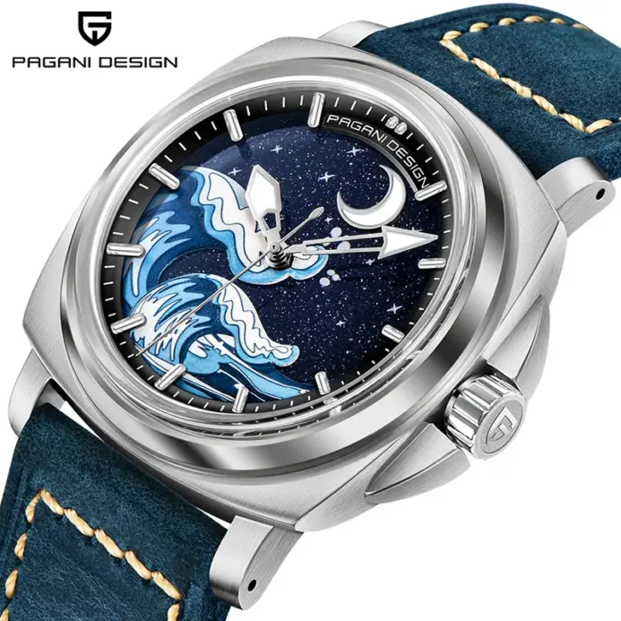 Reloj Mecánico PAGANI DESIGN de 43MM para hombre NH35A, reloj automático de cristal de zafiro de lujo, reloj superluminoso resistente al agua 100M para hombre 1