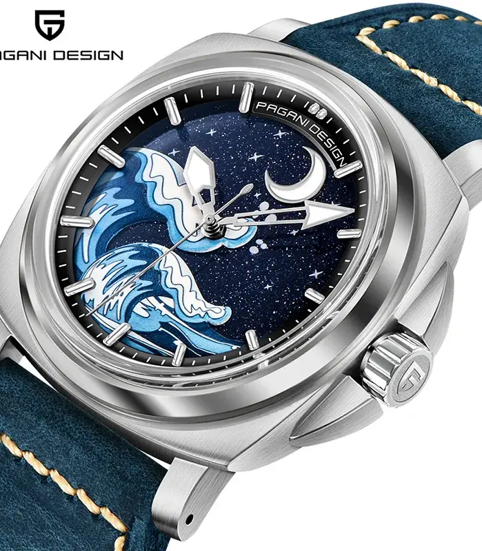 Reloj Mecánico PAGANI DESIGN de 43MM para hombre NH35A, reloj automático de cristal de zafiro de lujo, reloj superluminoso resistente al agua 100M para hombre 1