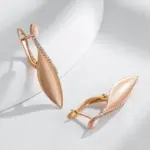 Kinel Trend 585 pendientes de gota brillantes de Color oro rosa para mujer moda creativa circón Natural joyería diaria romántica única 4