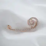 Kinel fino-broche de oro rosa 585 para mujer, joyería creativa de boda, único, hueco, de circón Natural, 2022 3