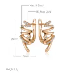 Kinel Hot 585 pendientes de gota cruzados geométricos de Color oro rosa para mujer accesorios de circón Natural brillante joyería fina diaria nupcial 2