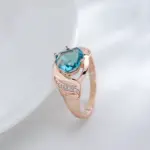 Kinel-Anillo grande de piedra azul para mujer, diseño único, Color oro rosa 585, con circonita Natural, joyería de boda Vintage 5 Kinel-Anillo grande de piedra azul para mujer, diseño único, Color oro rosa 585, con circonita Natural, joyería de boda Vintage 5