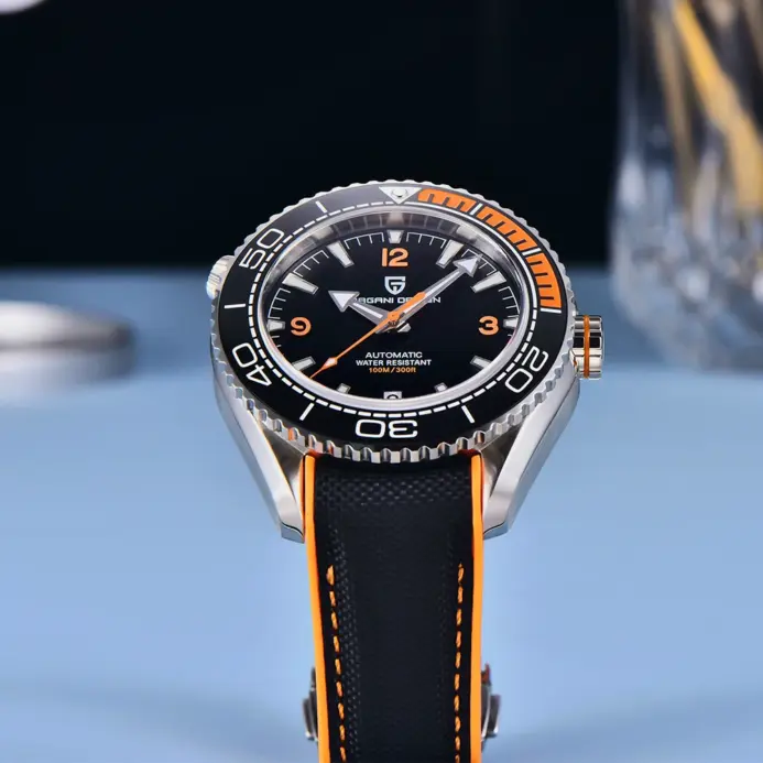 Reloj de Buceo PAGANI DESIGN, 100M Resistente al Agua, Automático, Mecánico, Deportivo, con Correa de Goma, Esfera Luminosa, para Actividades al Aire Libre 2