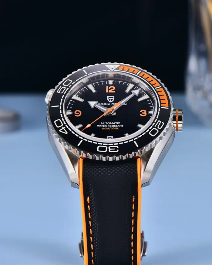 Reloj de Buceo PAGANI DESIGN, 100M Resistente al Agua, Automático, Mecánico, Deportivo, con Correa de Goma, Esfera Luminosa, para Actividades al Aire Libre 2