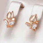 Kinel-pendientes colgantes de Color oro rosa 585, accesorios de circón Natural brillante para mujer, joyería diaria para niños, regalos de navidad 1