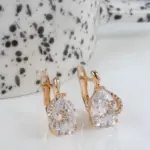 Kinel-pendientes de circonita Natural con forma de gota de agua caliente para mujer, Color oro rosa 585, joyería fina diaria para fiesta de boda y novia 3