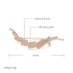 Kinel fino-broche de oro rosa 585 para mujer, joyería de boda creativa, única, hueca, circón Natural, 2022 2