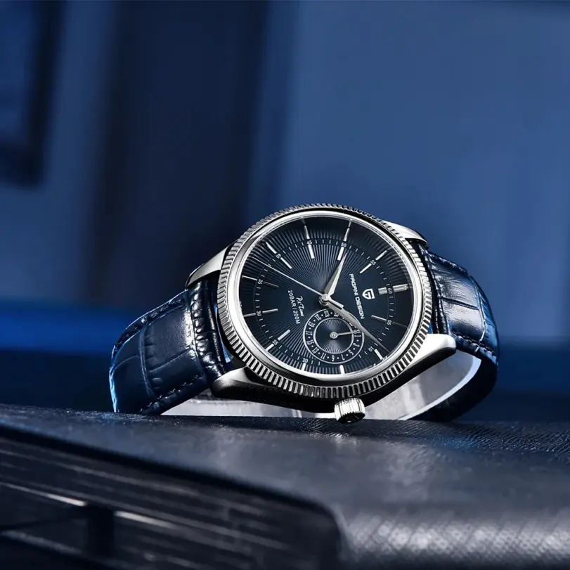 Reloj de Cuarzo para Hombre PAGANI Design PD1689, Movimiento Japonés VH65, Cristal de Zafiro, Correa de Cuero, Resistente al Agua 20 Bar, Reloj de Pulsera para Hombre 3