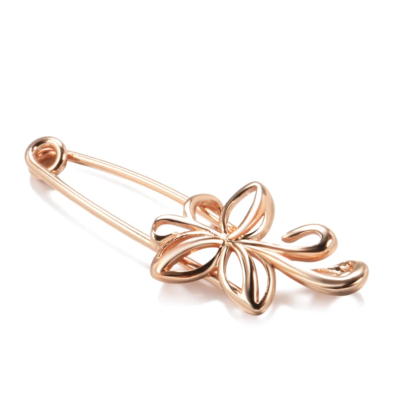 Kinel-broche de oro rosa para mujer, joyería de boda, único, creativo, moderno, de Metal hueco, 585 1 Kinel-broche de oro rosa para mujer, joyería de boda, único, creativo, moderno, de Metal hueco, 585 1