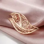 Kinel-broche de oro rosa para mujer, joyería de boda moderna, creativa y única, broche de Metal hueco, 585 4