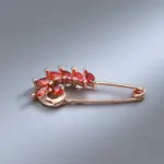 Kinel-broche de circón rojo Natural para mujer, broche fino de oro rosa 2022, joyería creativa de boda, novedad de 585 6